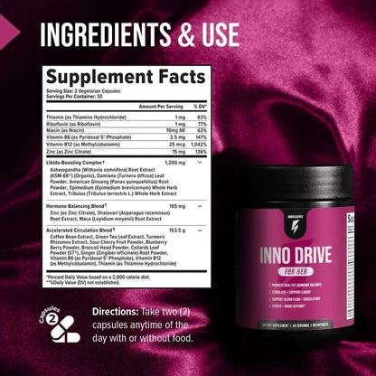 INNO DRIVE: FOR HER - Doctor Recommended Supplement for Women's Sexual Health and Hormone Balance