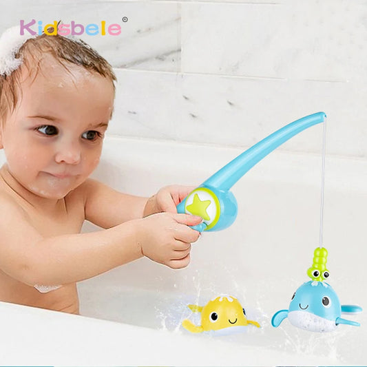 Bath Toys Fishing Games Magnetic Pool Fun Time Bathtub Toys For Toddlers Kids Whales Water Table Tub Gifts