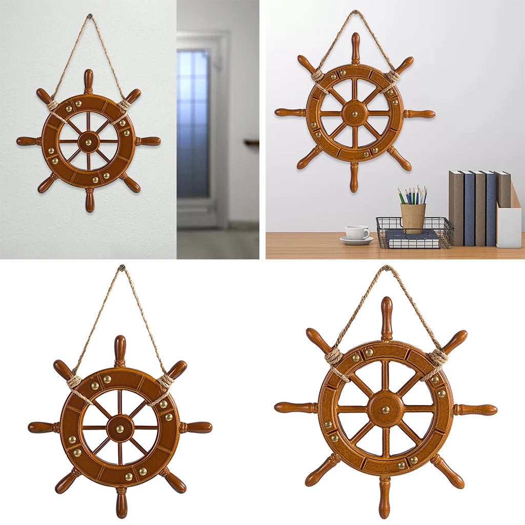 Wooden Boat Rudder Home Ship Wheel Wall Hanging for Office Home Ornament Ships Wheel Wall Decor Ship Rudder Decor