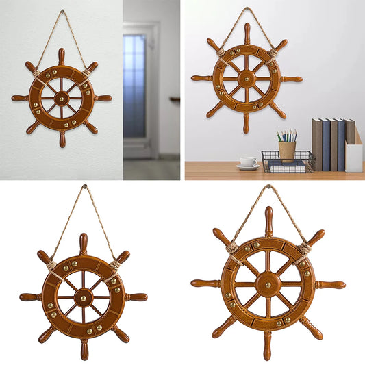 Wooden Boat Rudder Home Ship Wheel Wall Hanging for Office Home Ornament Ships Wheel Wall Decor Ship Rudder Decor