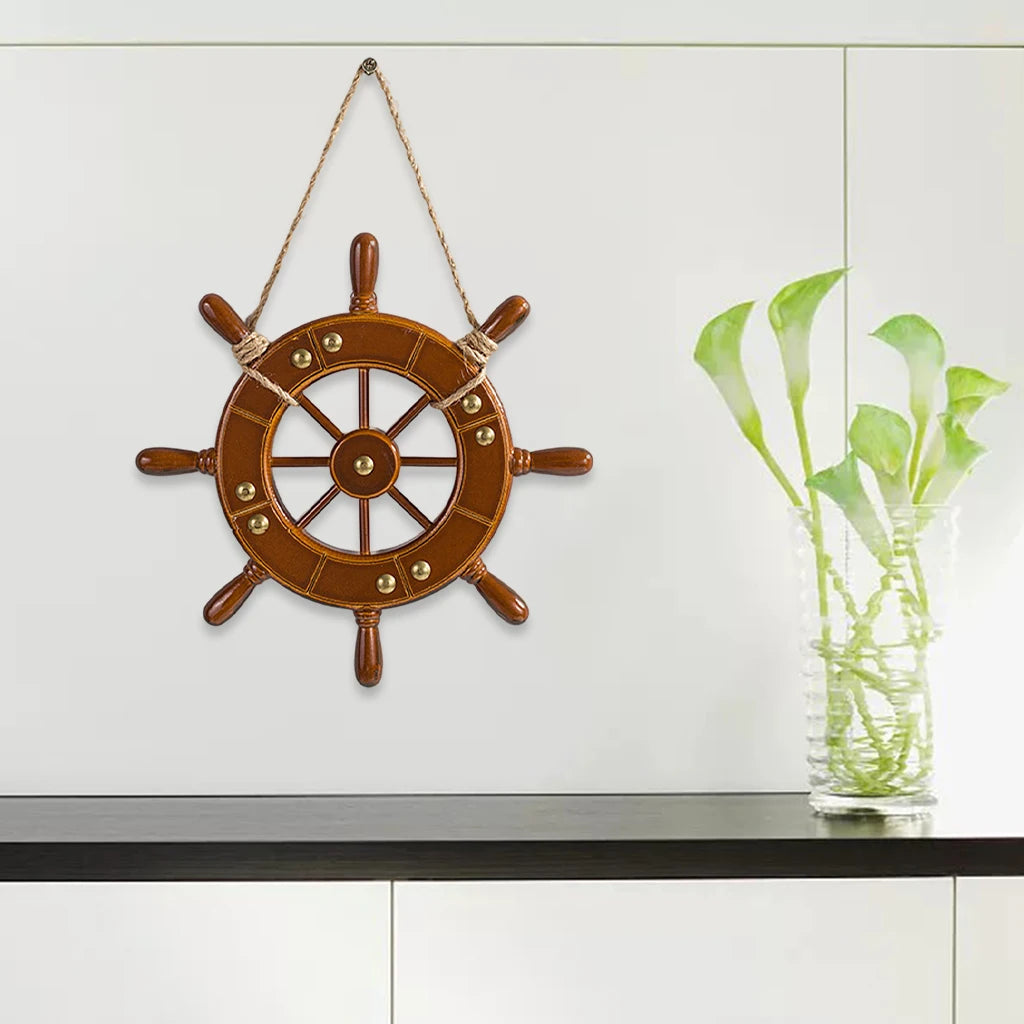 Wooden Boat Rudder Home Ship Wheel Wall Hanging for Office Home Ornament Ships Wheel Wall Decor Ship Rudder Decor