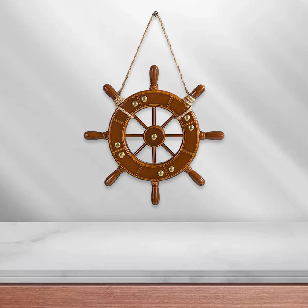 Wooden Boat Rudder Home Ship Wheel Wall Hanging for Office Home Ornament Ships Wheel Wall Decor Ship Rudder Decor