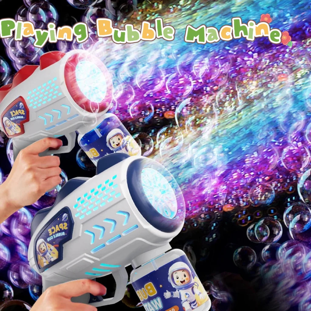 Astronaut Electric Bubble Gun Kids Toy Bubbles Machine Automatic Soap Blower with Light Summer Outdoor Party Games Children Gift