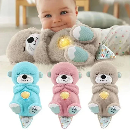 Baby Breath Baby Bear Otter Plush Toy Doll with Soothing Music and Light Features