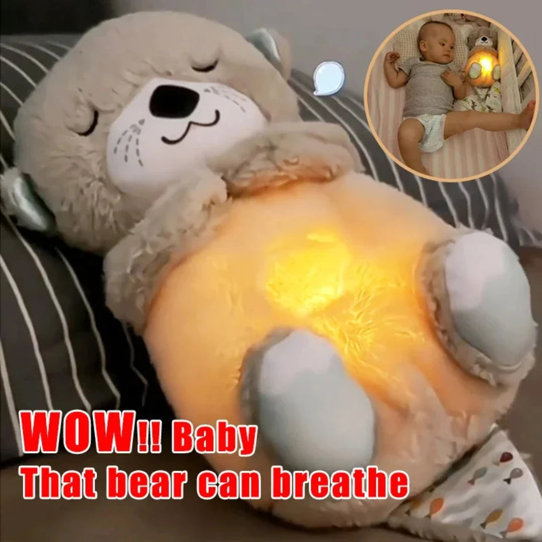 Baby Breath Baby Bear Otter Plush Toy Doll with Soothing Music and Light Features