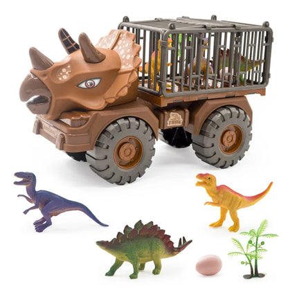 Boys Car Toys Dinosaur Truck Transport Carrier with Tyrannosaurus Rex Model for Kids