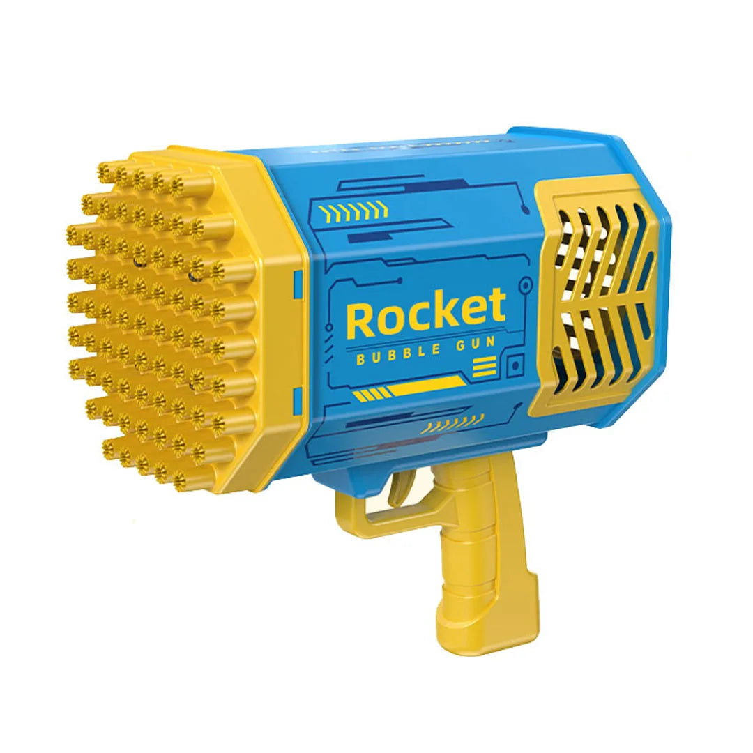 Bubble Gun Rocket with 69 Holes - Automatic Blower with Light - Christmas Gift for Kids