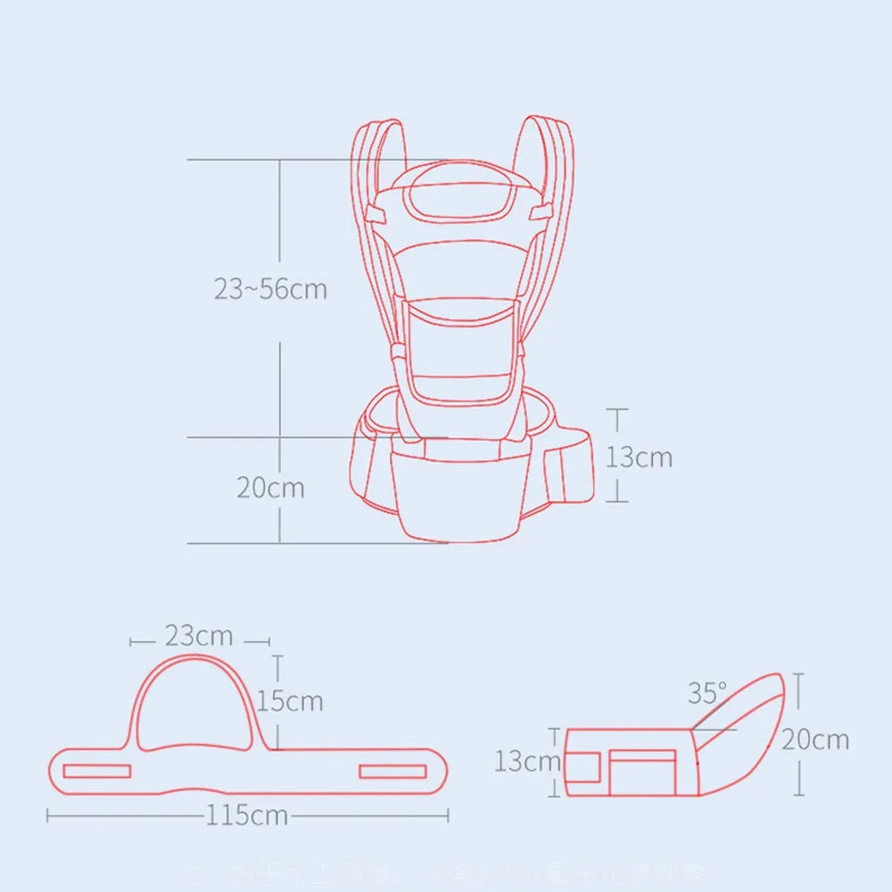 Four Seasons Universal Baby Carrying Bag with Waist Stool Strap for 0-24 Months