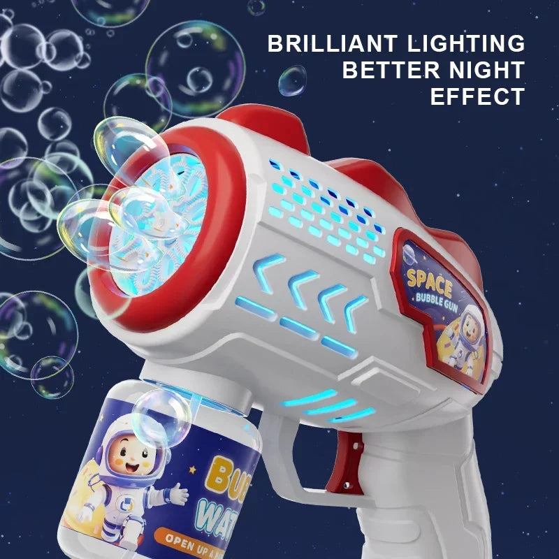 Astronaut Electric Bubble Gun Kids Toy Bubbles Machine Automatic Soap Blower with Light Summer Outdoor Party Games Children Gift