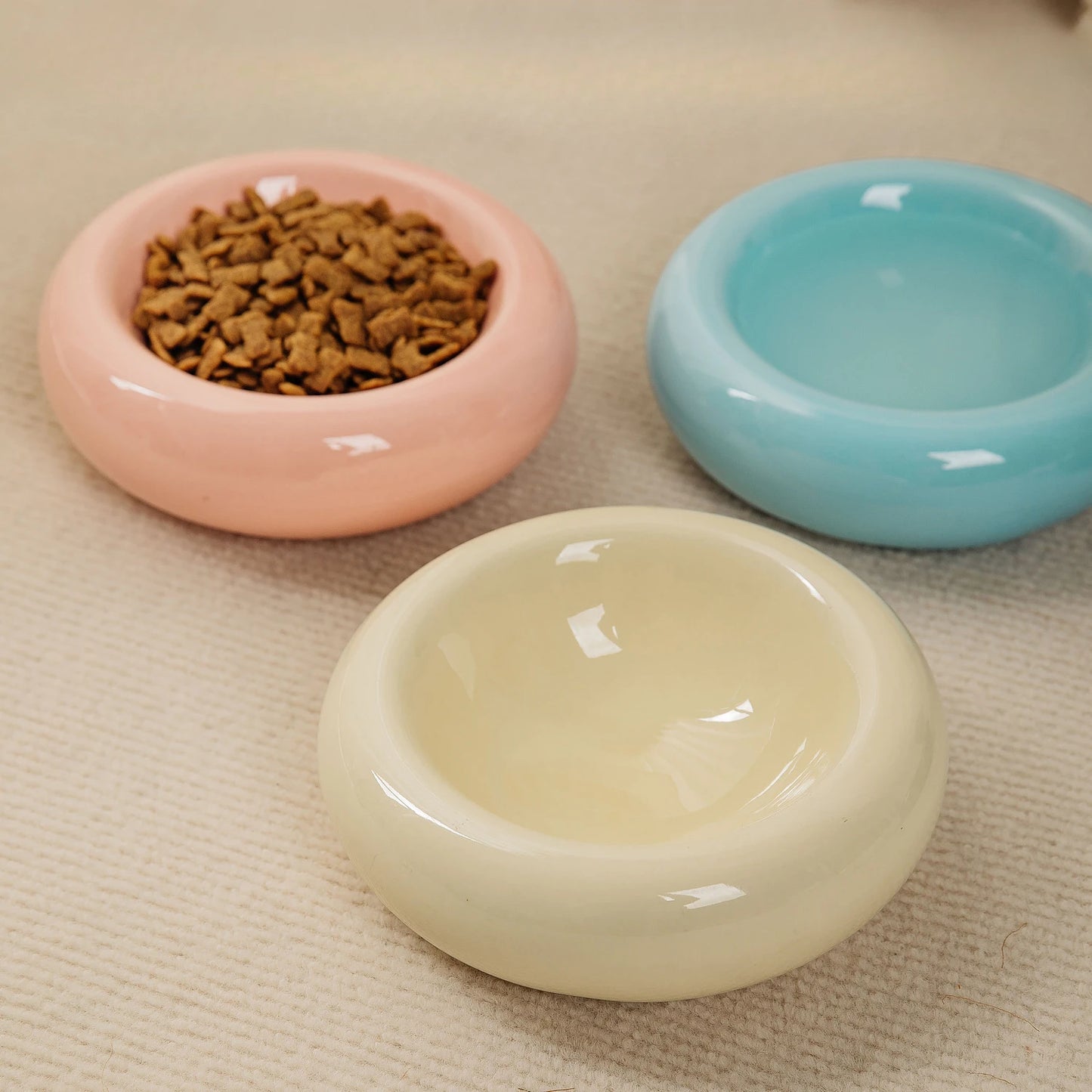 Ceramic Cat Bowl Pet Feeders Food Bowl Anti-tipping Drinking Water Snack Container