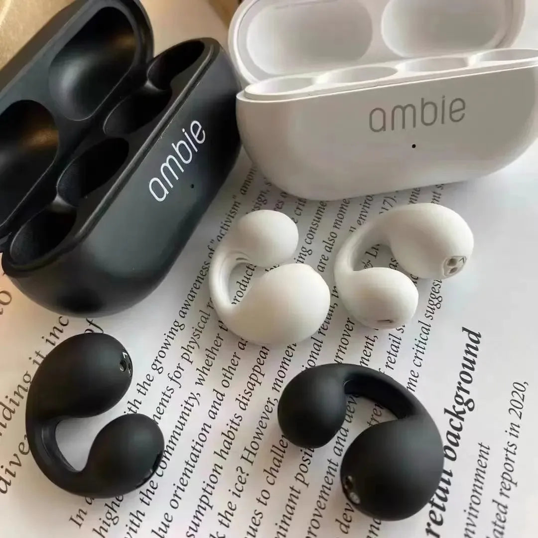 1:1 For Ambie Sound Earcuffs Upgrade Pro Earring Wireless Bluetooth Earphones TWS Ear Hook Headset Sport Earbuds Zuclex