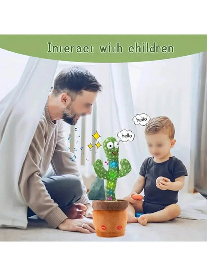 1pc-Dancing Talking Cactus Toy - Soft Cotton, Singing, Mimicking, and Recording Fun for Kids