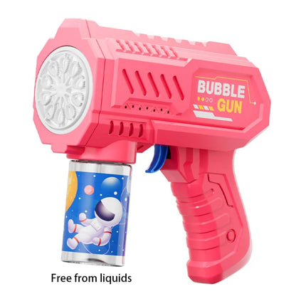 Astronaut Electric Bubble Gun Kids Toy with Flashing Lights, 360° Rotatable, Blows 5000+ Bubbles per Minute