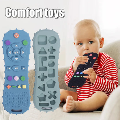 Novelty Silicone Simulation TV Remote Control Shape Soothing Toy Baby Food Grade Teaser Stick Children's Sensory Education Toys Zuclex