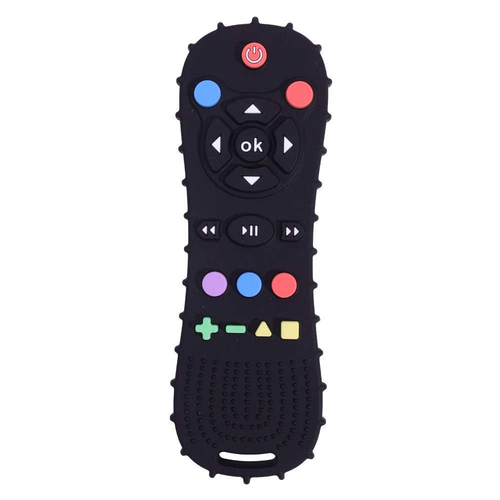 Novelty Silicone TV Remote Control Teether Toy for Baby Sensory Education