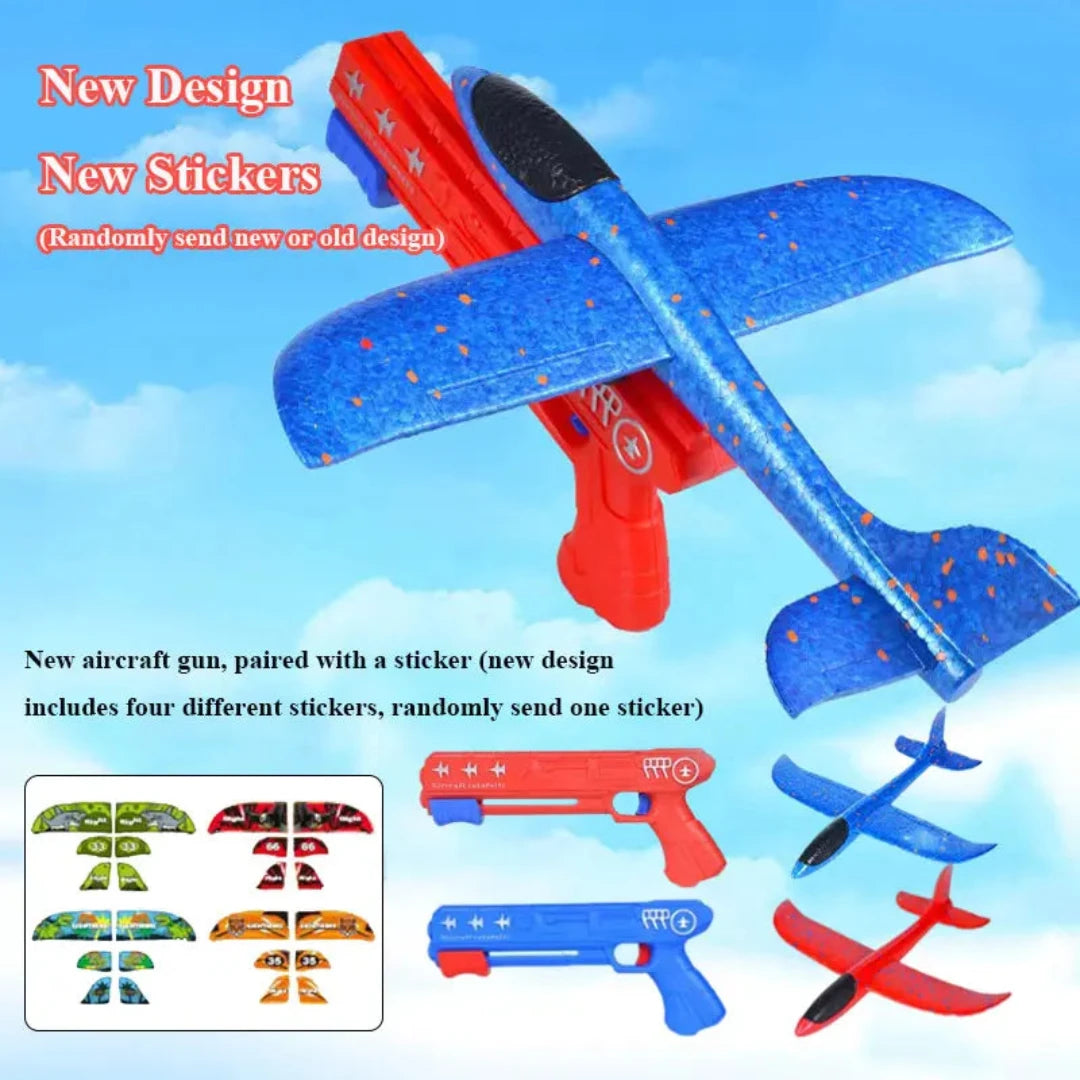 Kids 24/34cm Foam Plane Launcher Outdoor Toy for Boys Sport Catapult Game Children Girl Birthday Xmas Gifts Zuclex