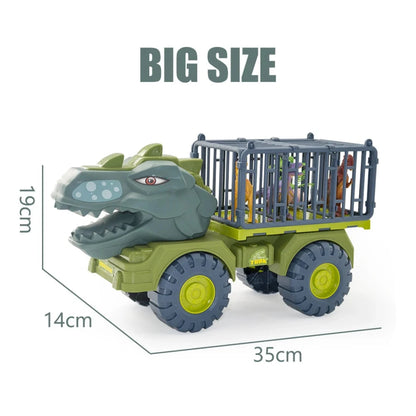 Boys Car Toys Dinosaur Truck Transport Carrier Vehicle Dino Animal Model Tyrannosaurus Rex Truck Game Children Birthday Gifts Zuclex