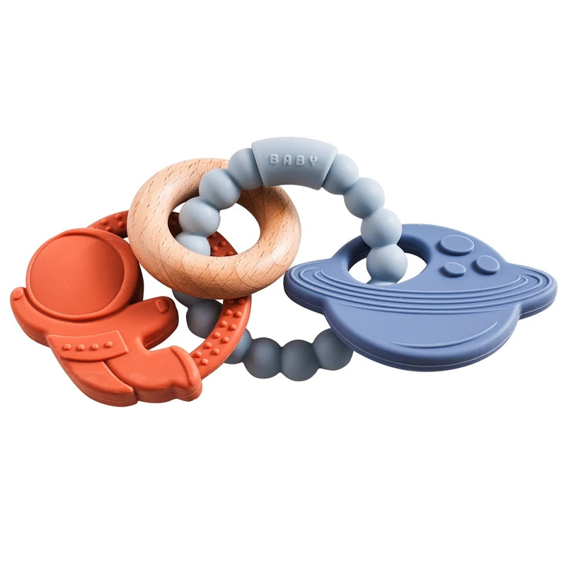 1pc Silicone Teether, Food Grade Baby Toy for Ages 0-12 Months