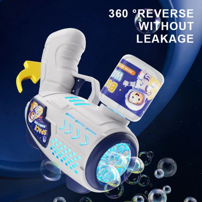 Astronaut Electric Bubble Gun Kids Toy with Flashing Lights, 360° Rotatable, Blows 5000+ Bubbles per Minute