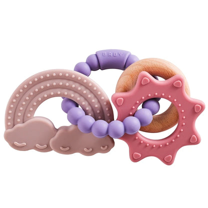 1pc Silicone Teether, Food Grade Baby Toy for Ages 0-12 Months