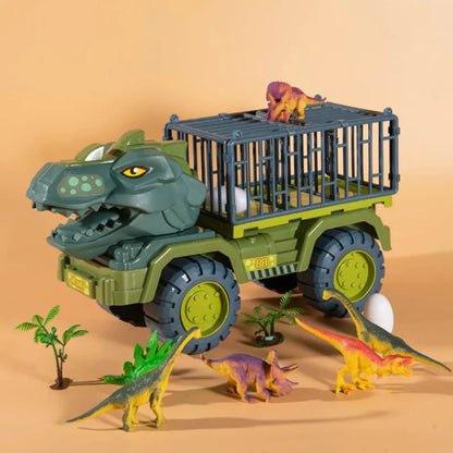 Boys Car Toys Dinosaur Truck Transport Carrier Vehicle Dino Animal Model Tyrannosaurus Rex Truck Game Children Birthday Gifts Zuclex