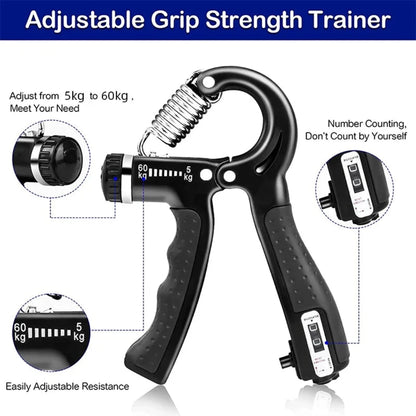 5-60kg Adjustable Hand Grip Strengthener Hand Grip Trainer With Counter Wrist Forearm And Hand Exerciser For Muscle Building Zuclex