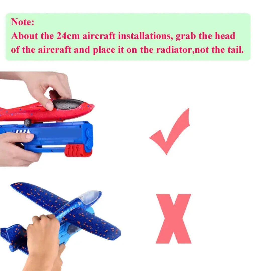 Kids 24/34cm Foam Plane Launcher Outdoor Toy for Boys Sport Catapult Game Children Girl Birthday Xmas Gifts Zuclex