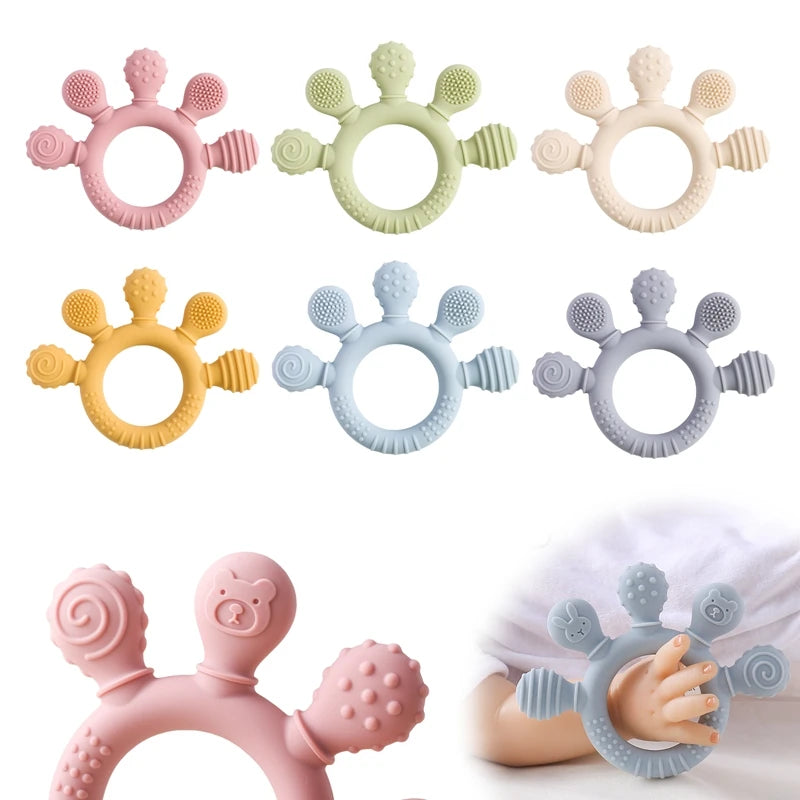 1pc Silicone Teether, Food Grade Baby Toy for Ages 0-12 Months