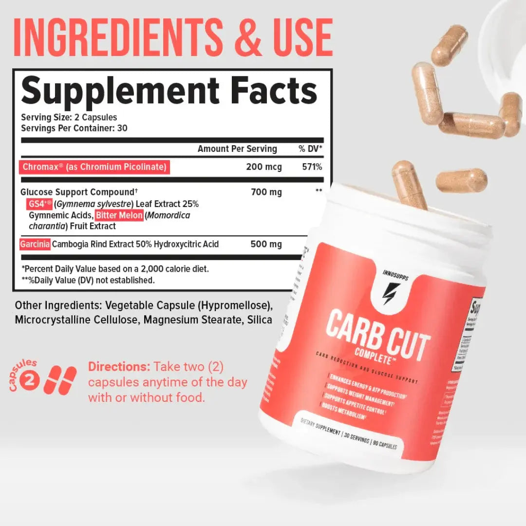 CARB CUT COMPLETE - Carb Reduction and Glucose Support Supplement for Weight Management